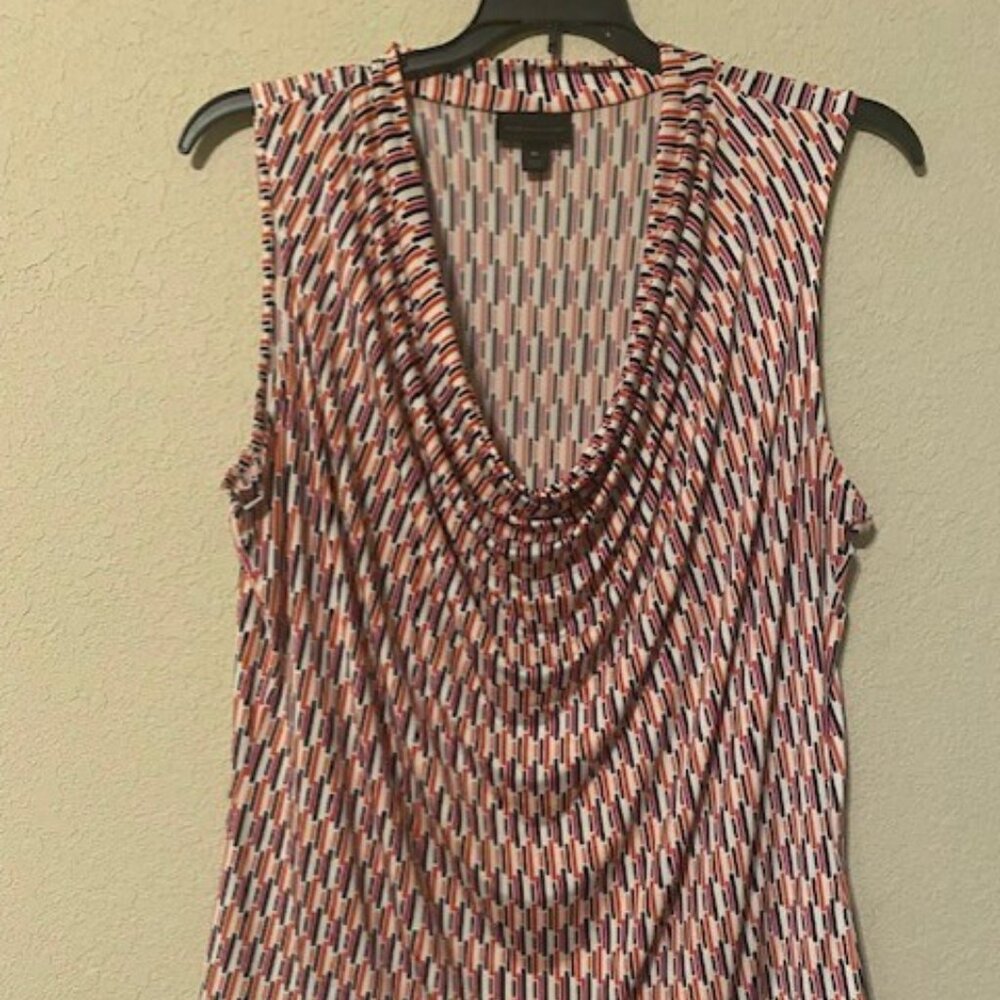 Multi-colored Cowl Tunic Top